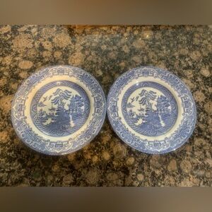 Blue Willow Ironstone England dessert Plates Set